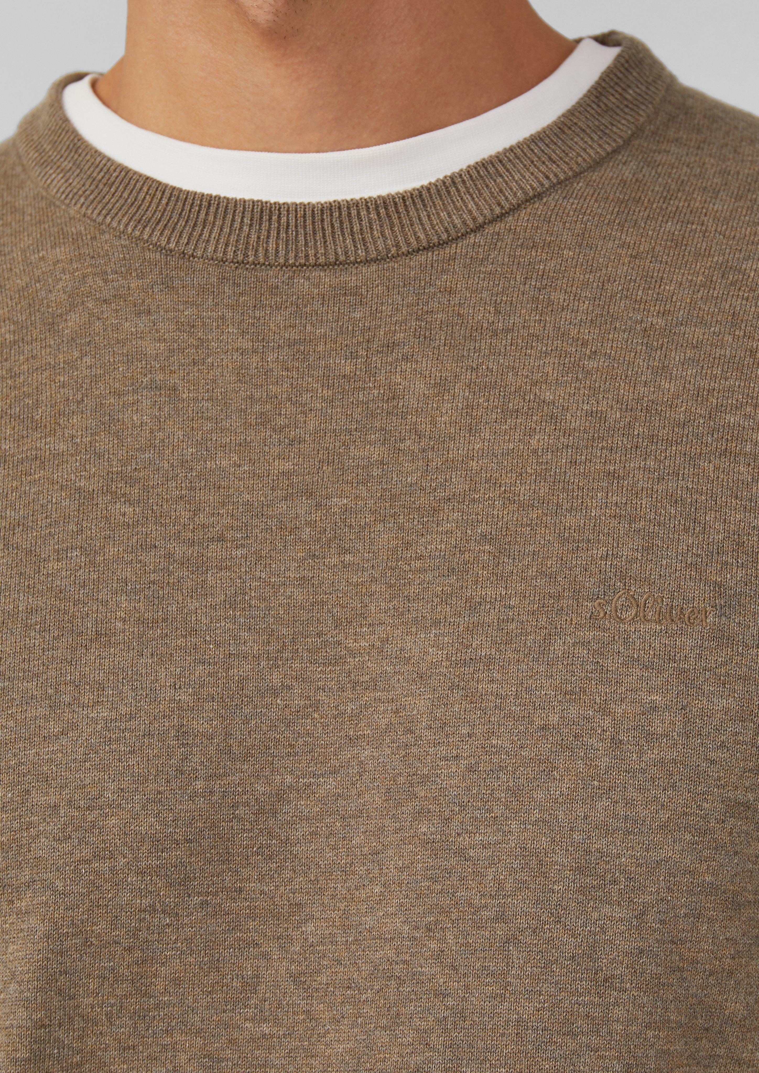 s.Oliver Strickpullover Baumwollpullover mit Logo-Stickerei günstig online kaufen