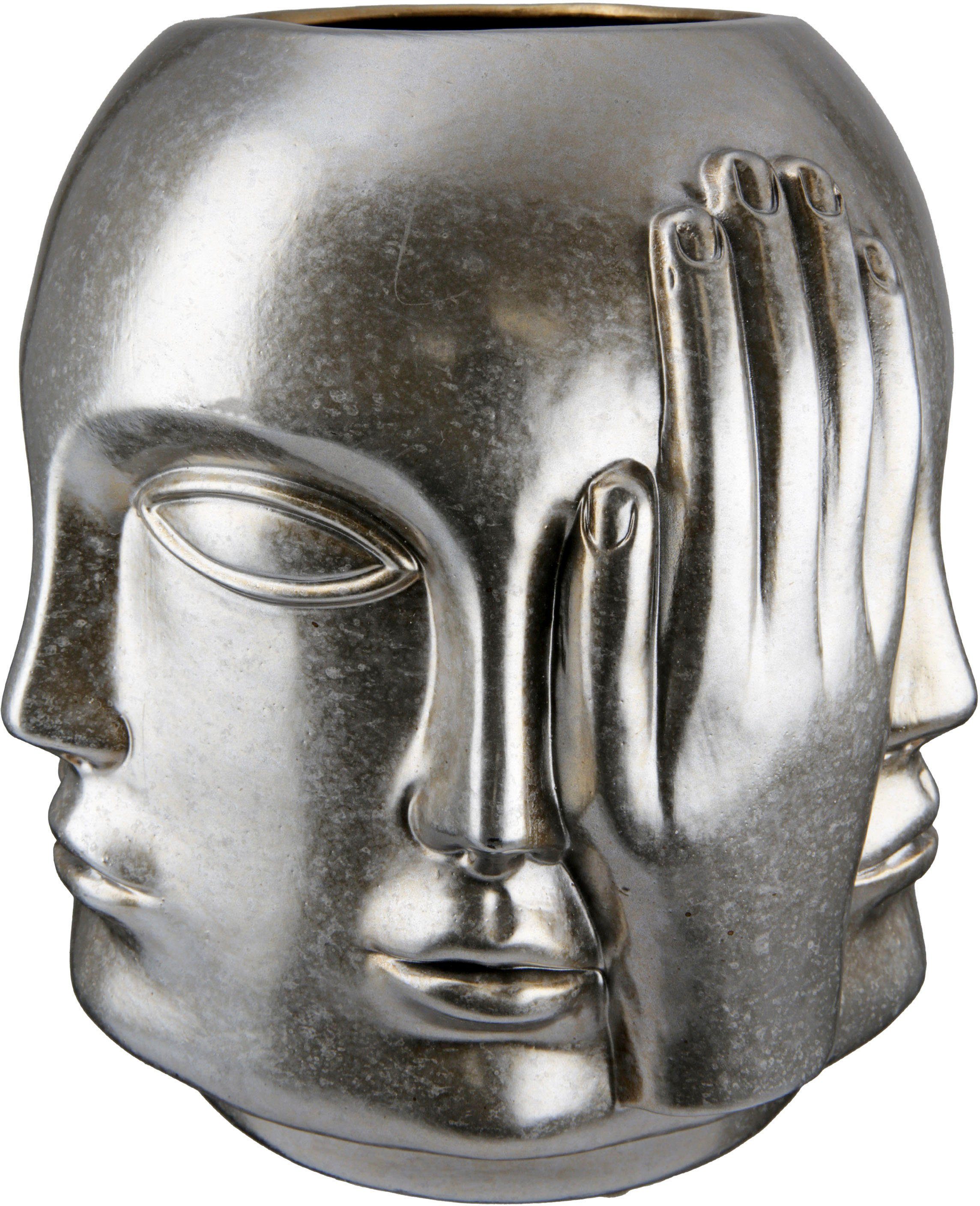 Tischvase Ponto, nichts sehen, hören, reden, Höhe ca. 23 cm