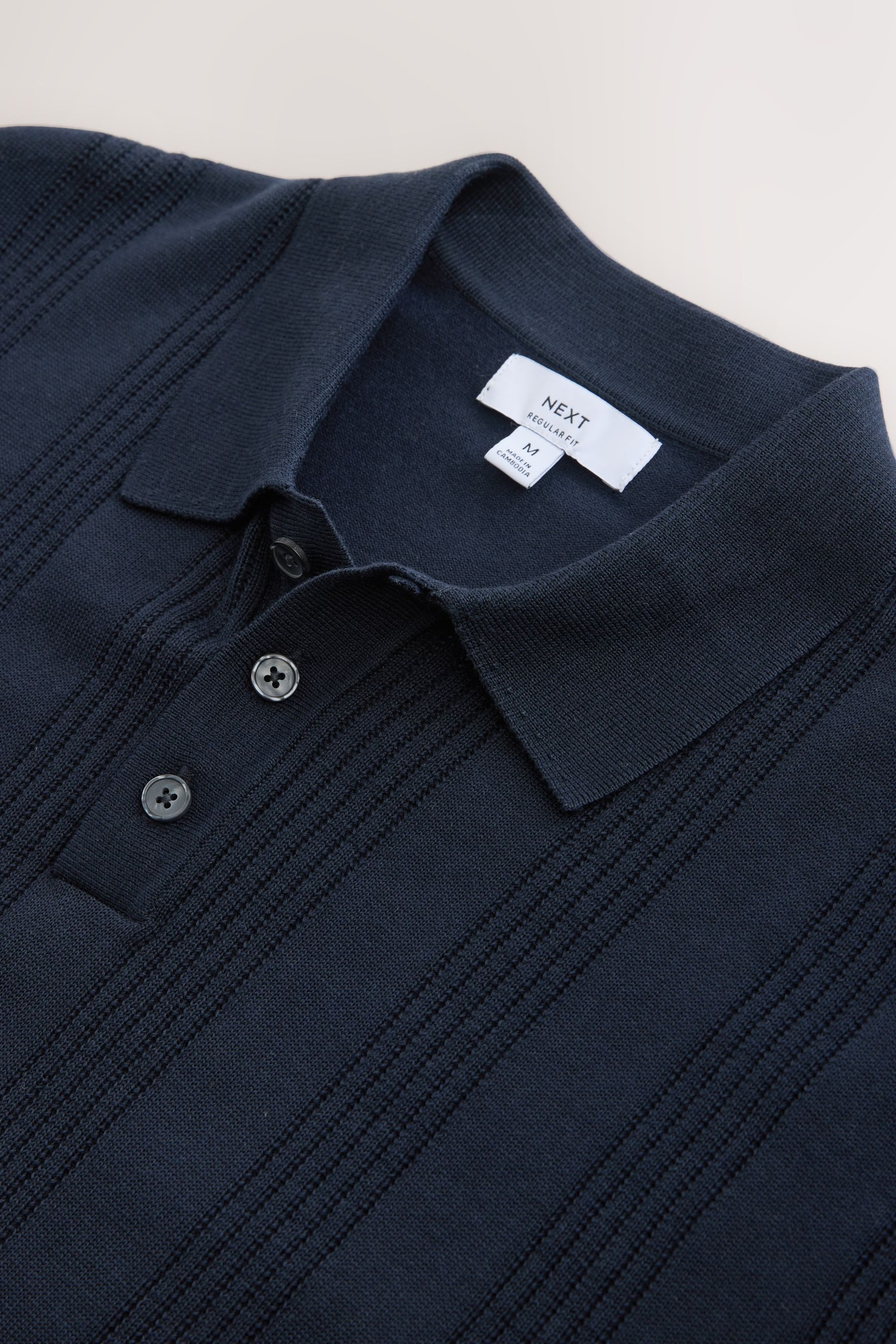 Next Poloshirt Regular Fit Poloshirt aus Strick, Pointelle (1-tlg)