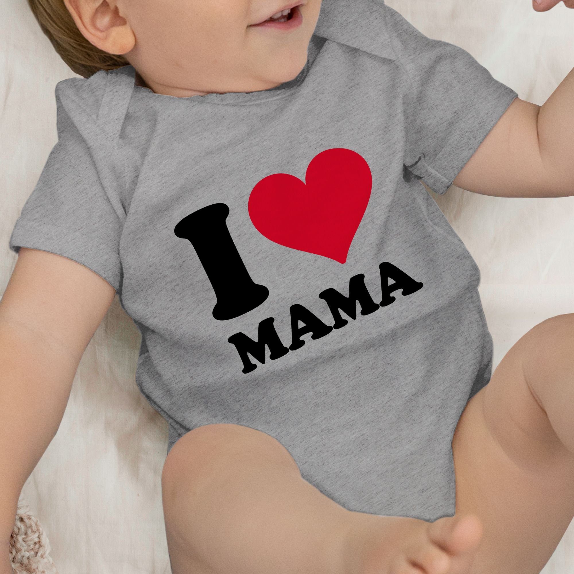 Shirtracer Shirtbody I Love Mama Grau Muttertagsgeschenk meliert 2 (1-tlg)