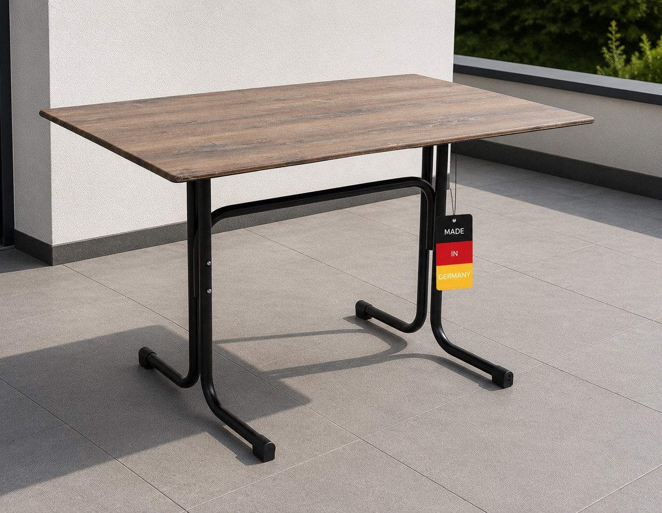 Gardissimo Gartentisch Klapptisch 120x80 cm Atacama Cherry HPL Tischplatte (Spar-Set, 1 Tisch), Made in Germany / klappbar / wetterfest / kratzfest
