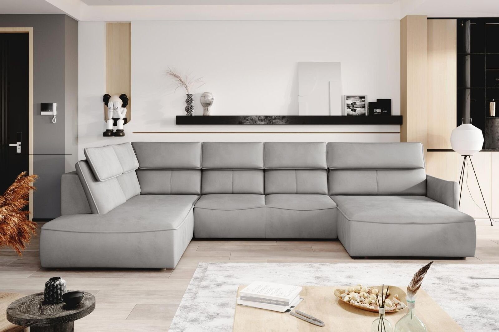 JVmoebel Ecksofa, Luxus Design Eck Sofa Couch Polster Sitz Leder Garnitur Wohn