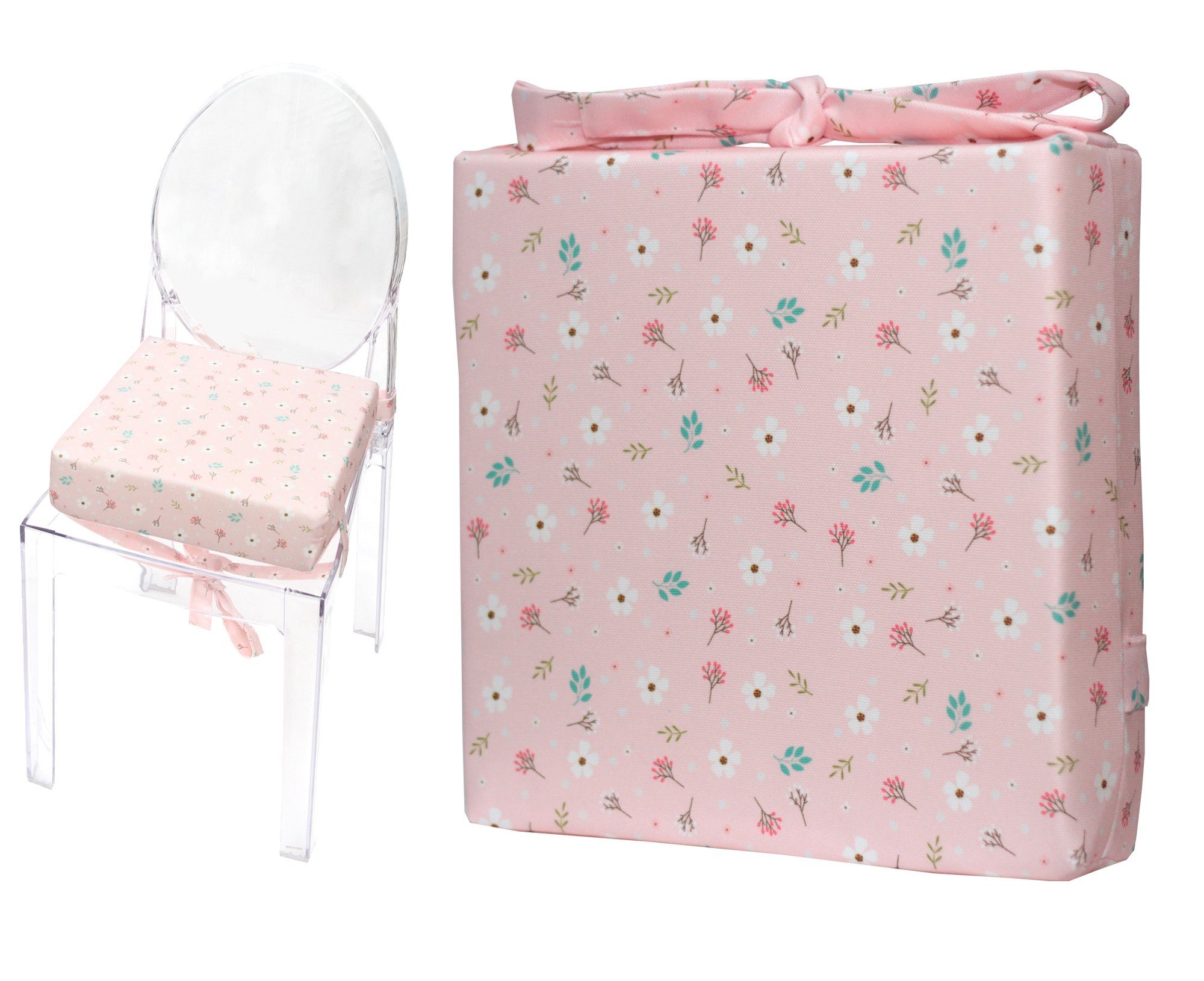 EMI & SAM Детские сиденьяrhöhung SITZKISSEN Sitzerhöhung für Kinder Stuhlkissen Kinderstuhl Hochstuhl, 5. Blumen