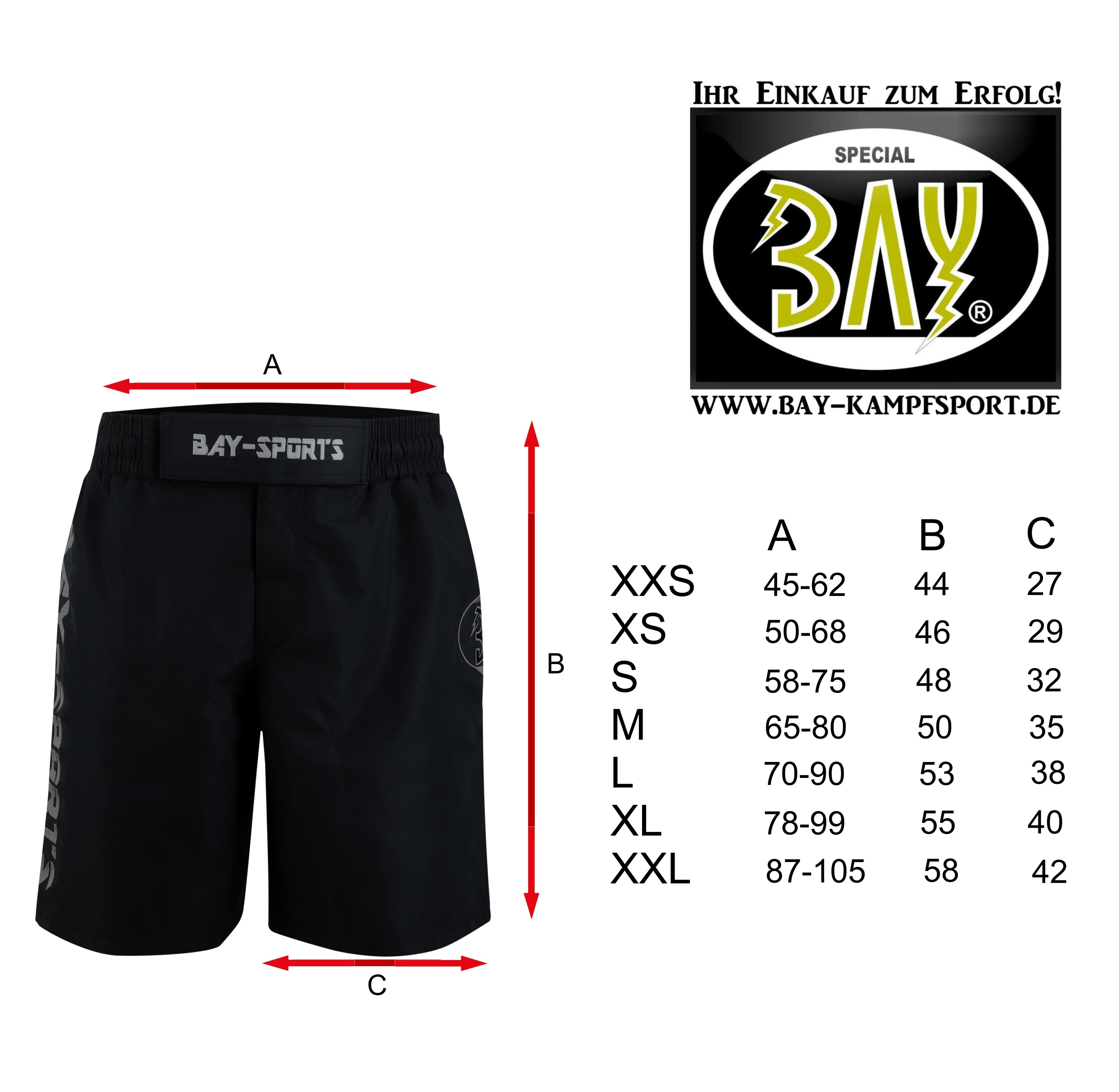 BAY-Sports Sporthose Shadow MMA K1 Thaiboxhose Thaiboxen Hose Shorts Muay Thai Kickboxen (Stück) Exklusiv für Kinder und Erwachsene.