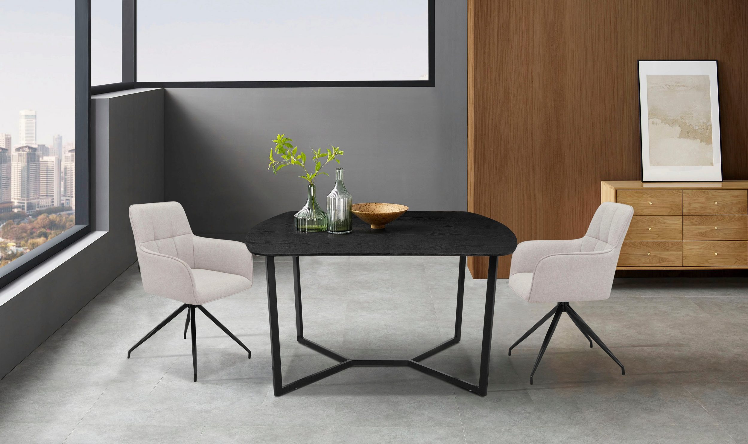 loft24 Esstisch Lean - Esszimmertisch Küchentisch Tisch, Breite 120 cm, für 4 Personen, rechteckig, MDF, Metall