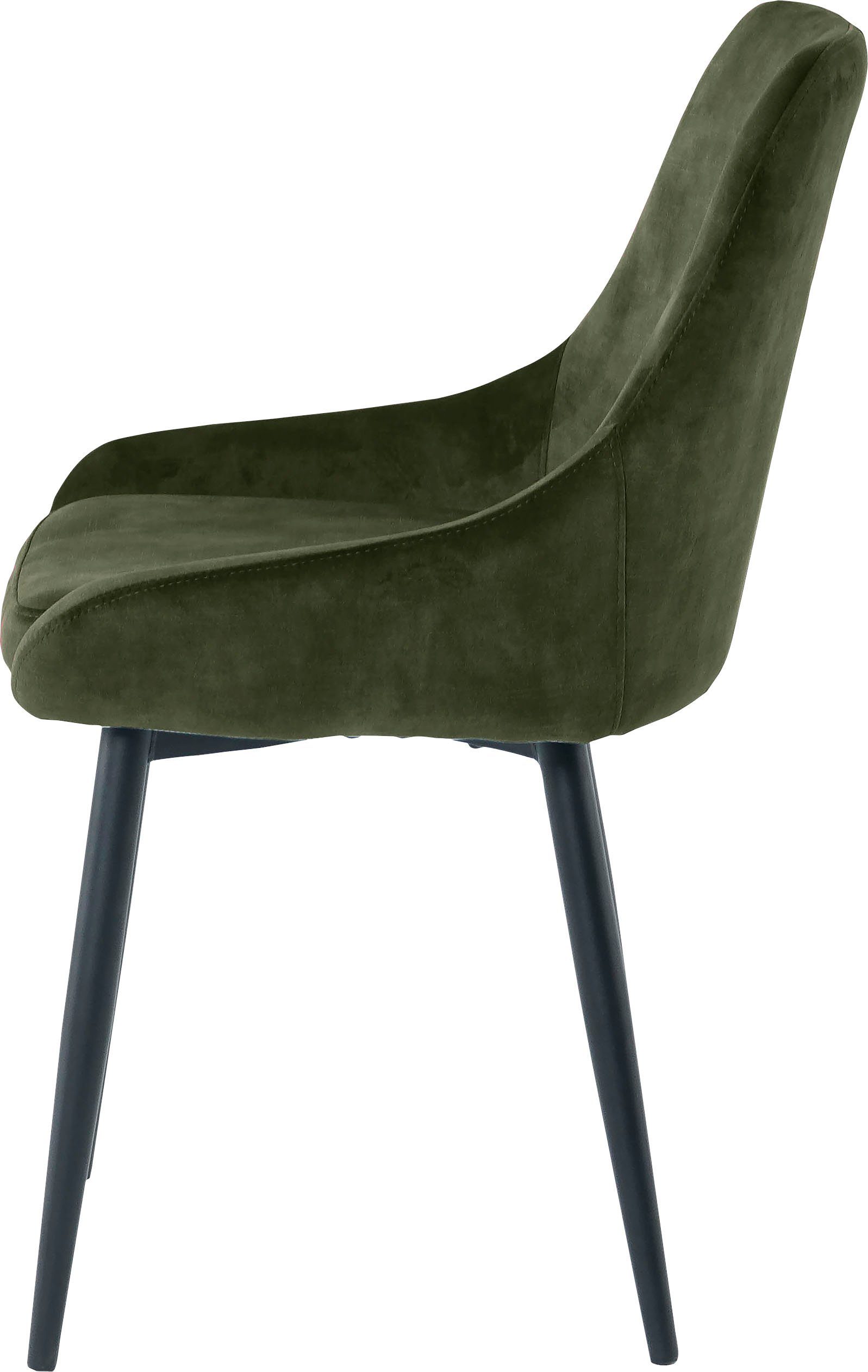 SIT Polsterstuhl (Set, 2 St), Bezug in Grün/schwarz Samtoptik | Grün glamouröser