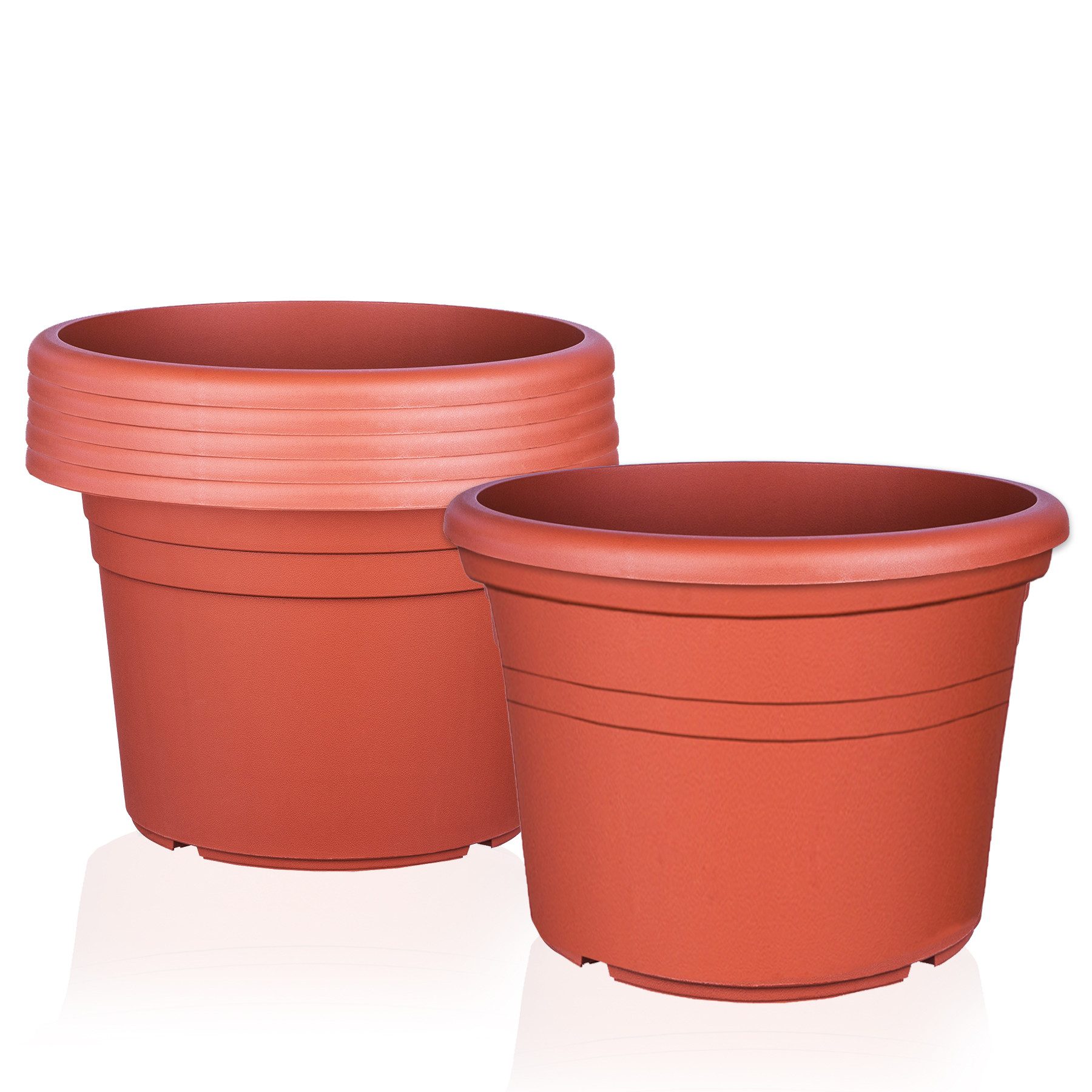 BigDean Blumentopf Pflanzkübel aus Kunststoff rund (Set, 6 St., Blumentöpfe), Blumentöpfe, Wetterfest, Hochwertig, Blumenkübel, Pflanztöpfe