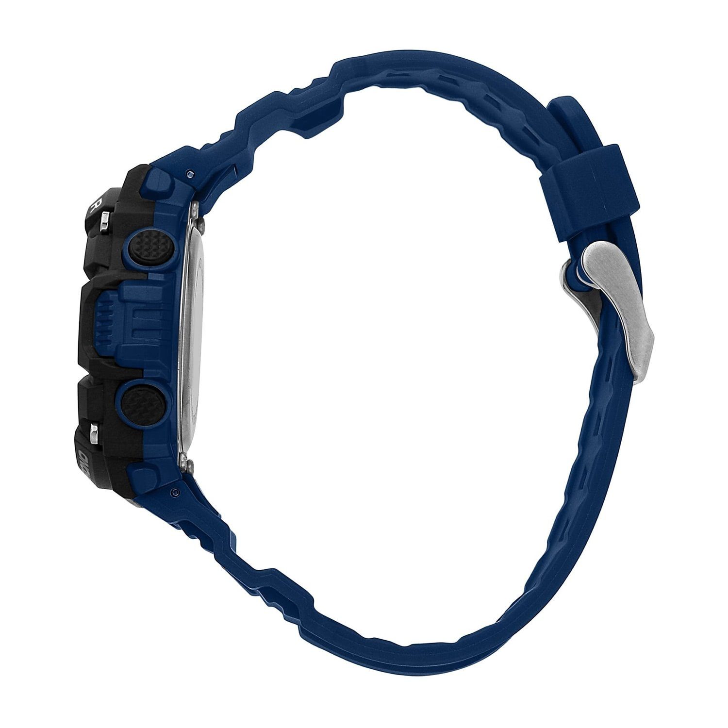 Sector Digitaluhr Sector Herren Armbanduhr Digital, (Digitaluhr), Herren Armbanduhr eckig, extra groß (ca. 40,4x45,1mm), PURarmband blau