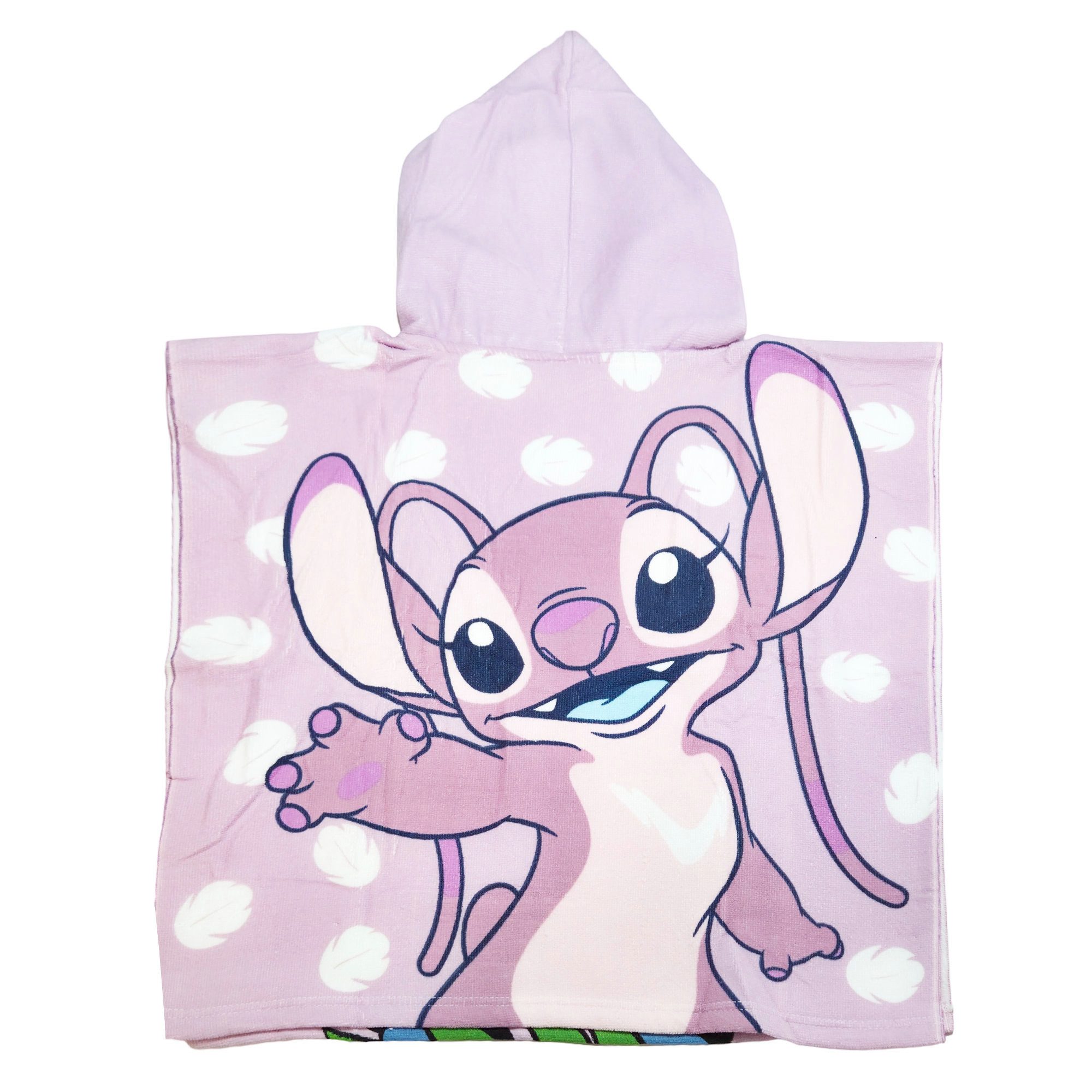 Disney Badeponcho Disney Lilo & Stitch Kinder Badeponcho – Kapuzenhandtuch 55x110 cm, Polyester, Kapuze, 55x110 cm
