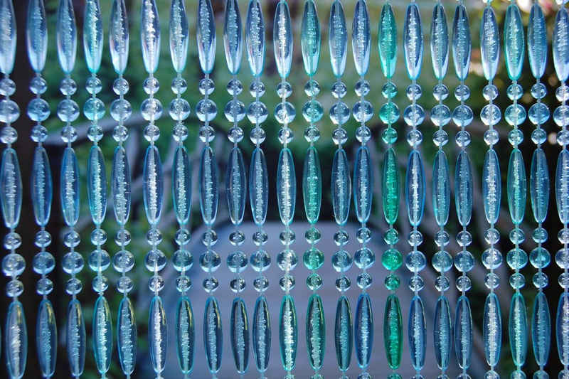 Türvorhang La Tenda STRESA 2 Perlenvorhang blau, La Tenda, Hakenaufhängung, transparent, 90 x 210 cm, Perlen - Довжина und Breite individuell kürzbar