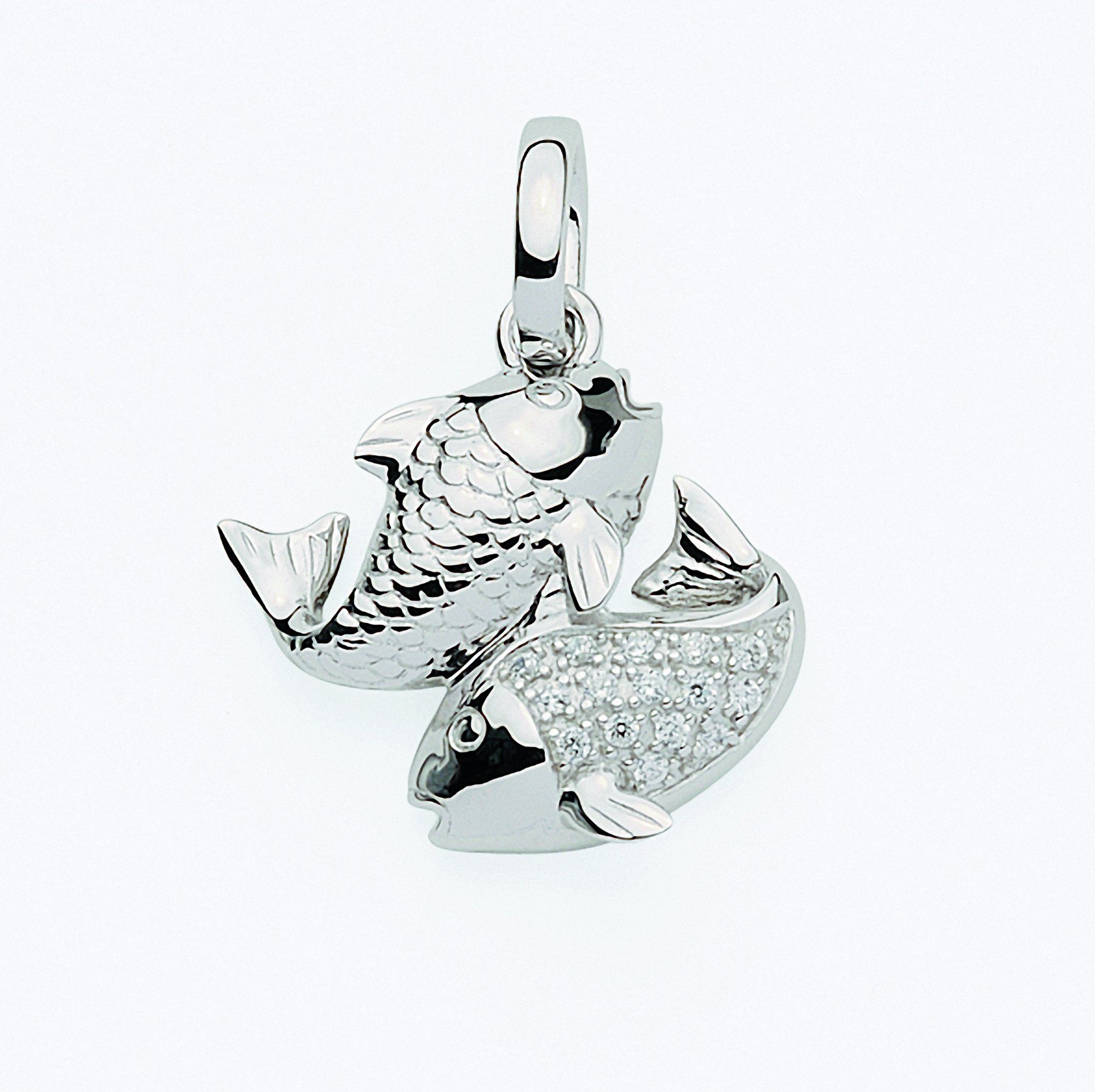 Halskette mit mit Schmuckset 925 Silber Set Anhänger Zirkonia, - Sternzeichen mit Fisch Kette Anhänger Adelia´s