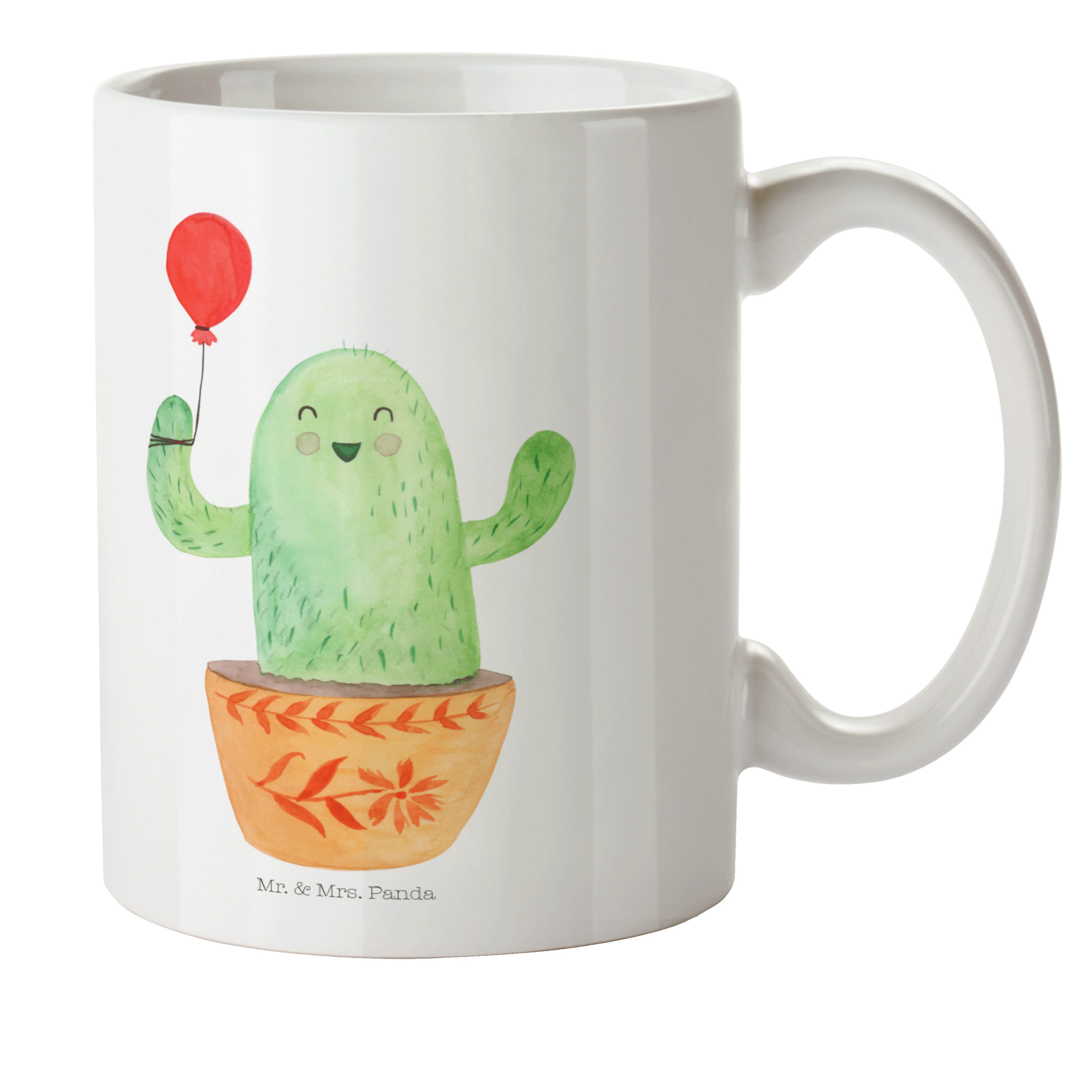 Kunststoff Mrs. Kaktus Ka, - & Luftballon Tasse, Geschenk, Neustart, Weiß Kinderbecher Mr. Reisebecher, - Panda