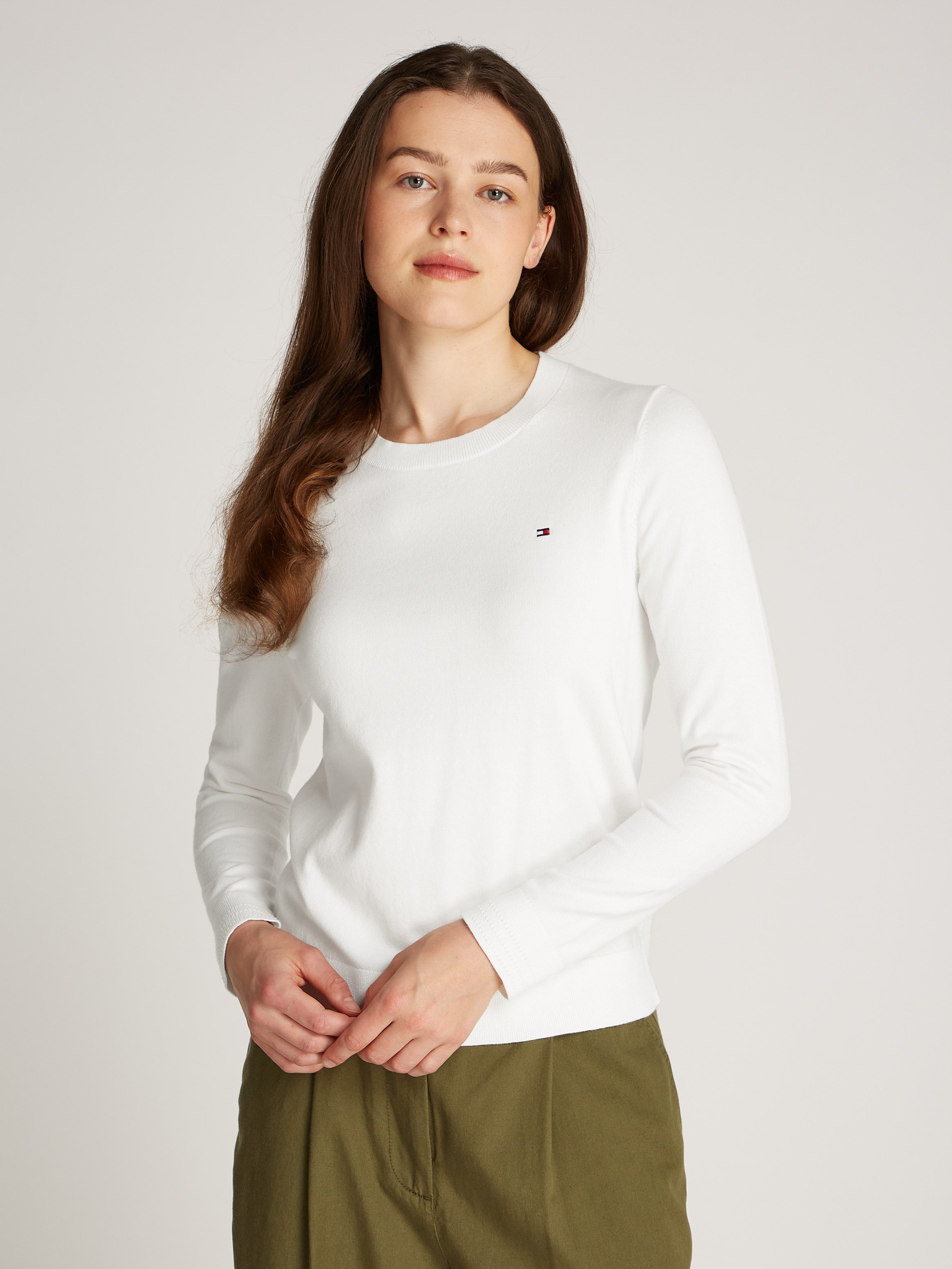 Tommy Hilfiger Rundhalspullover CO JERSEY STITCH günstig online kaufen
