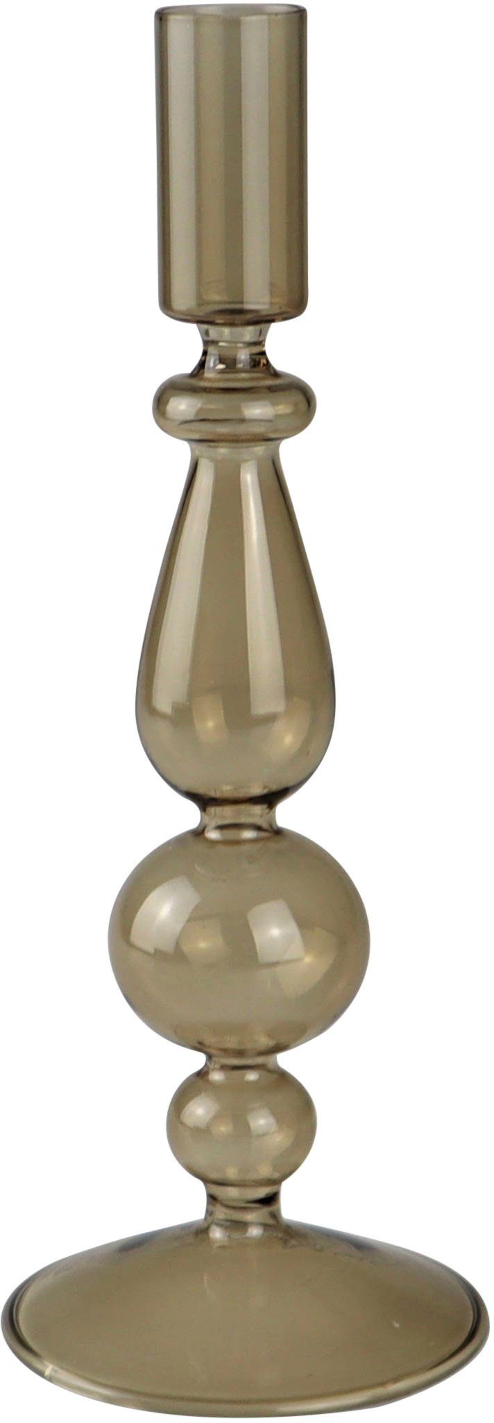 Leonique Kerzenleuchter Jenelle (Set, 2 St), Stabkerzenhalter aus Glas, Höhe ca. 25 cm | Kerzenständer