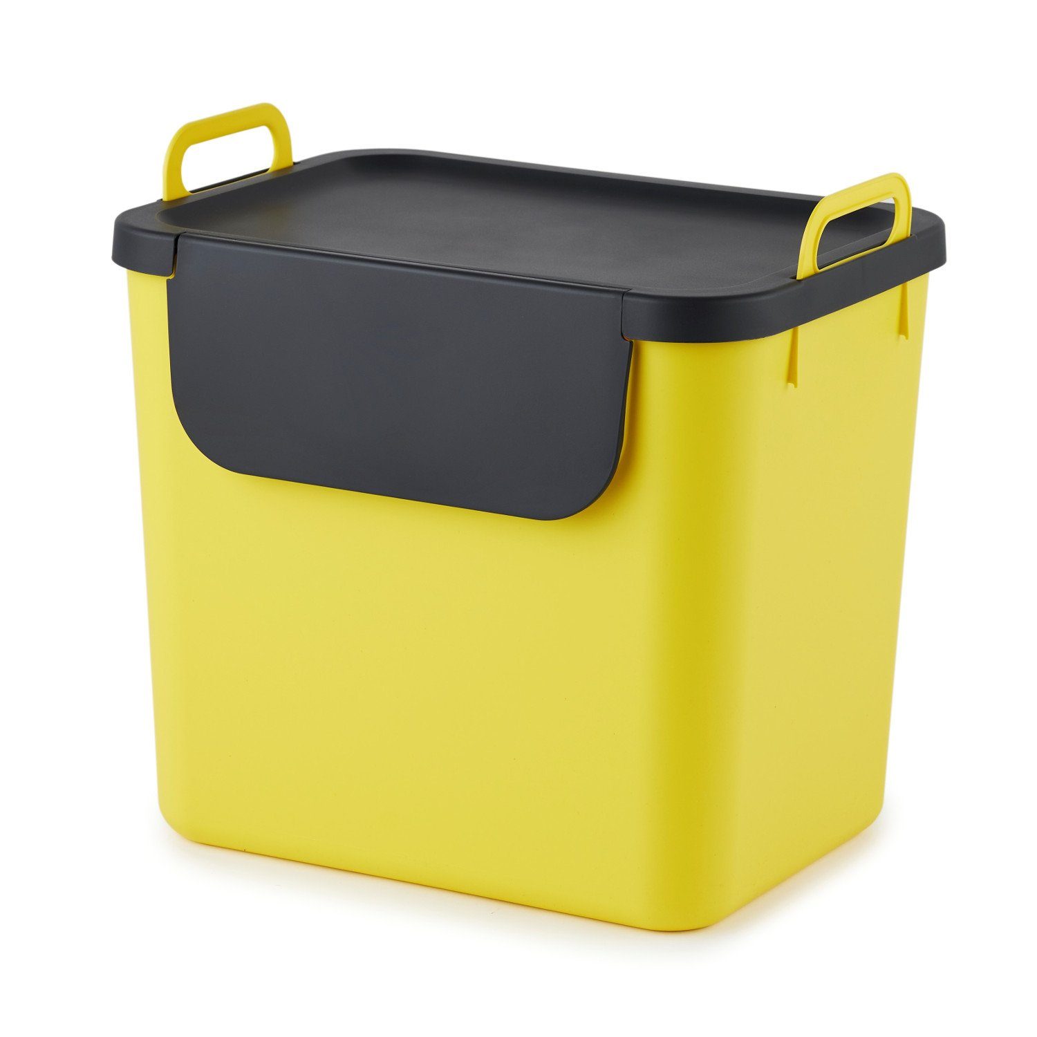 Rotho Mülltrennungssystem Jive 30 Liter - Recycling Behälter Grün/schwarz