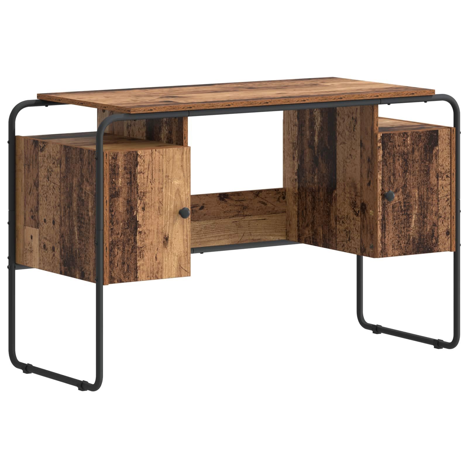 vidaXL Schreibtisch Schreibtisch mit Stauraum Altholz 120 x 50,5 x 75,5 cm (1-St)
