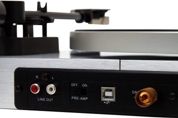 Aiwa APX-680BT BT-Plattenspieler Konvertierer 33/45 U/min Vinyl Plattenspieler (Riemenantrieb, hochwertiger Riemenantrieb, Touch-Bedienfeld aus Glaspolymer mit weißer LED-Hintergrundbeleuchtung)