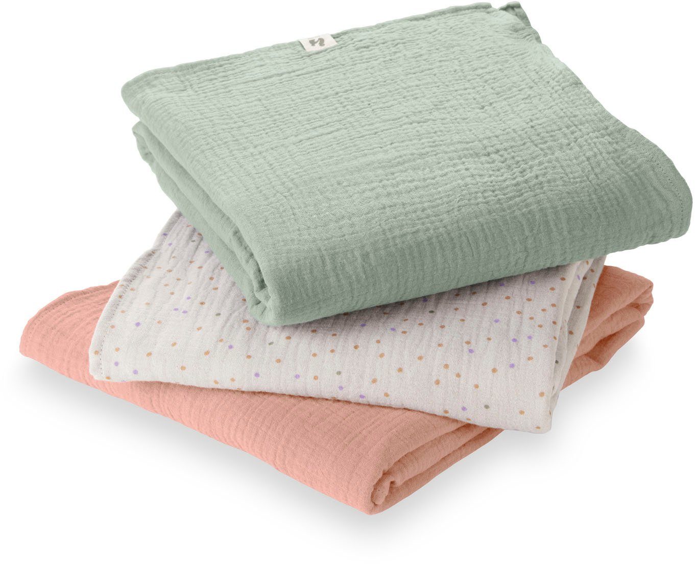 Hauck Stoffwindeln Mulltücher-Set Cuddle N Clean, sage/dots 3-St) (Set