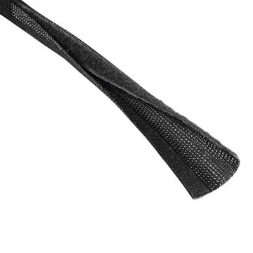 Hama Geflechtschlauch Flexibler Kabelschlauch mit Klettverschluss, 20 - 40 mm, 1,8 m