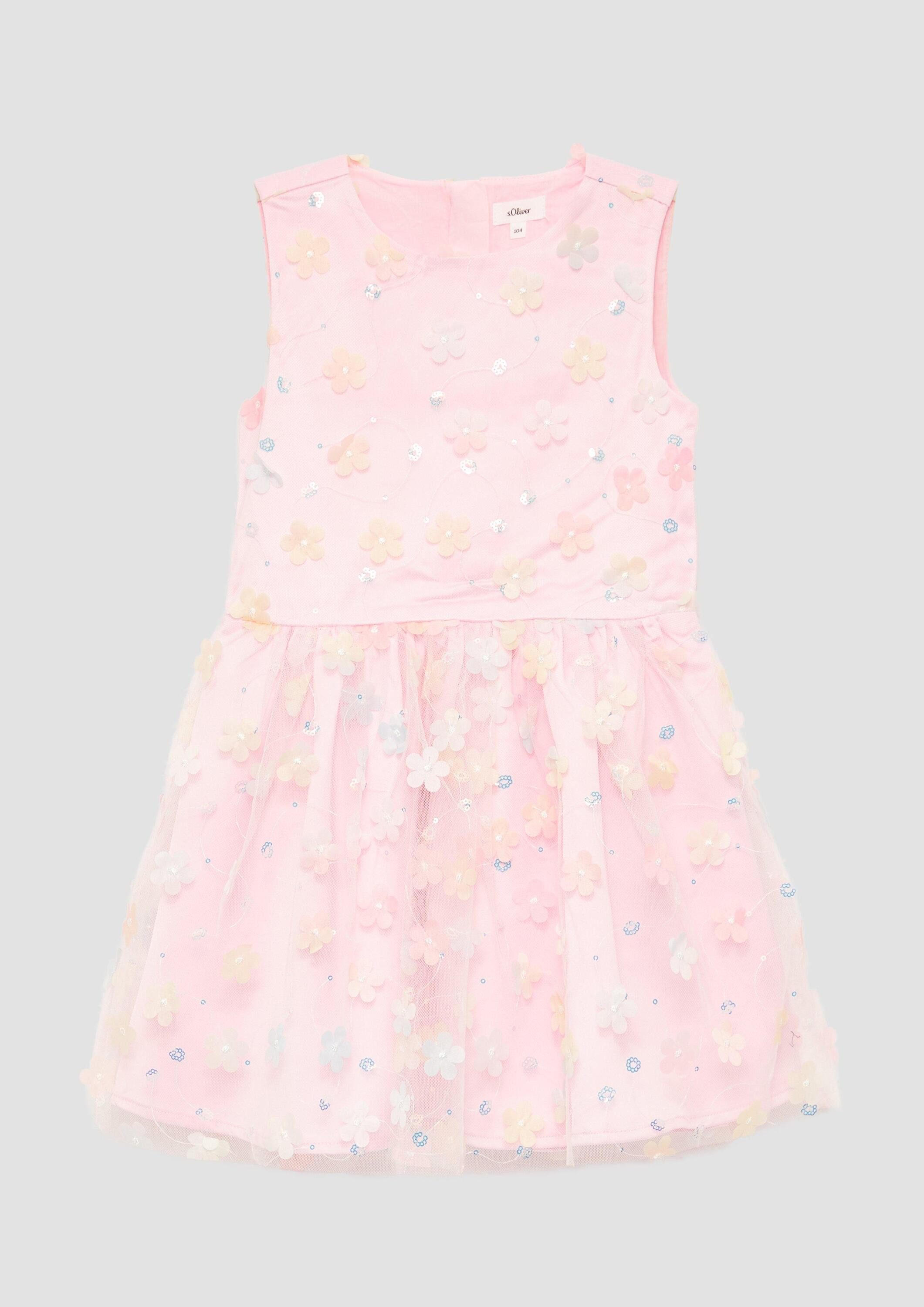 s.Oliver Minikleid Kleid Festives Tüllkleid mit dekorativen Details