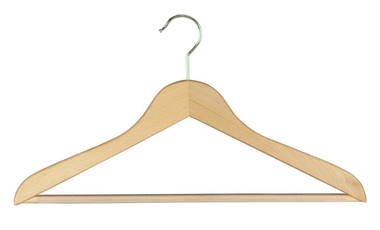 MAWA Kleiderbügel (5-tlg) Buchenholz Kleiderbügel aus Steg, mit