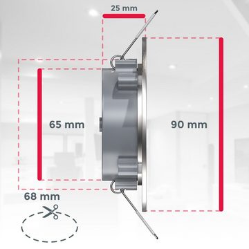 B.K.Licht Einbauleuchte, Dimmfunktion, LED fest integriert, Warmweiß