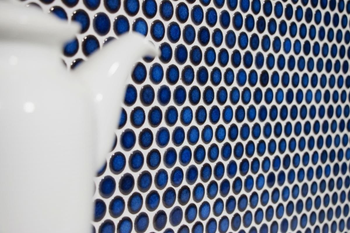 kobaltblau glänzend / Mosaikfliesen Keramikmosaik Knopf Mosaikfliesen 10 Mosani Matten