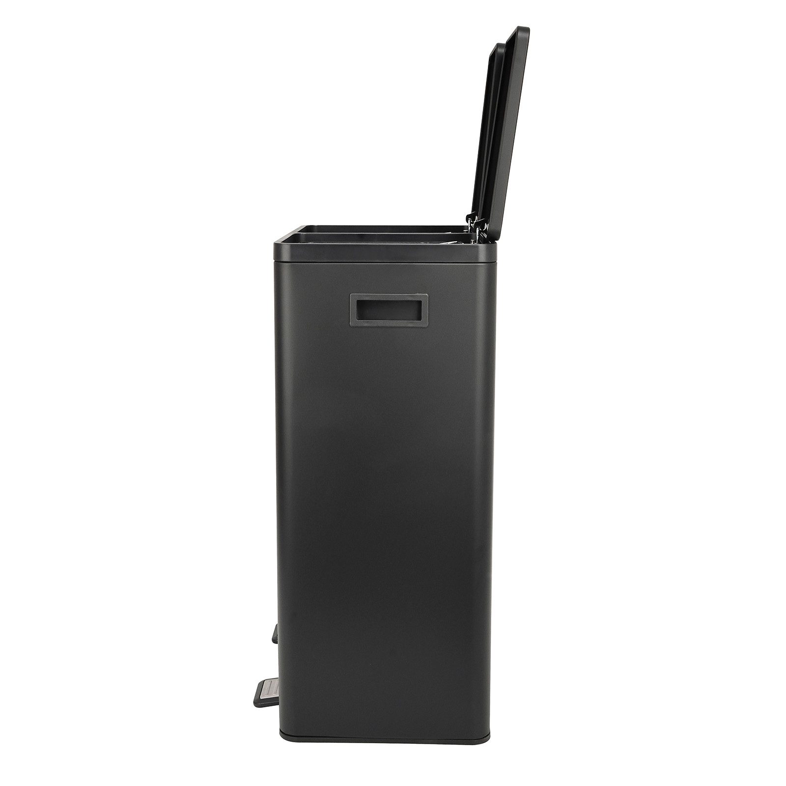 SVITA Mülltrennsystem, Mülleimer, 60L, Softclose-Deckel, Pedal, Schwarz