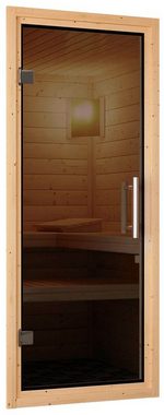 Karibu Sauna Milaja, BxTxH: 165 x 165 x 202 cm, 68 mm, (Set) 3,6-kW-Plug & Play Ofen mit integrierter Steuerung