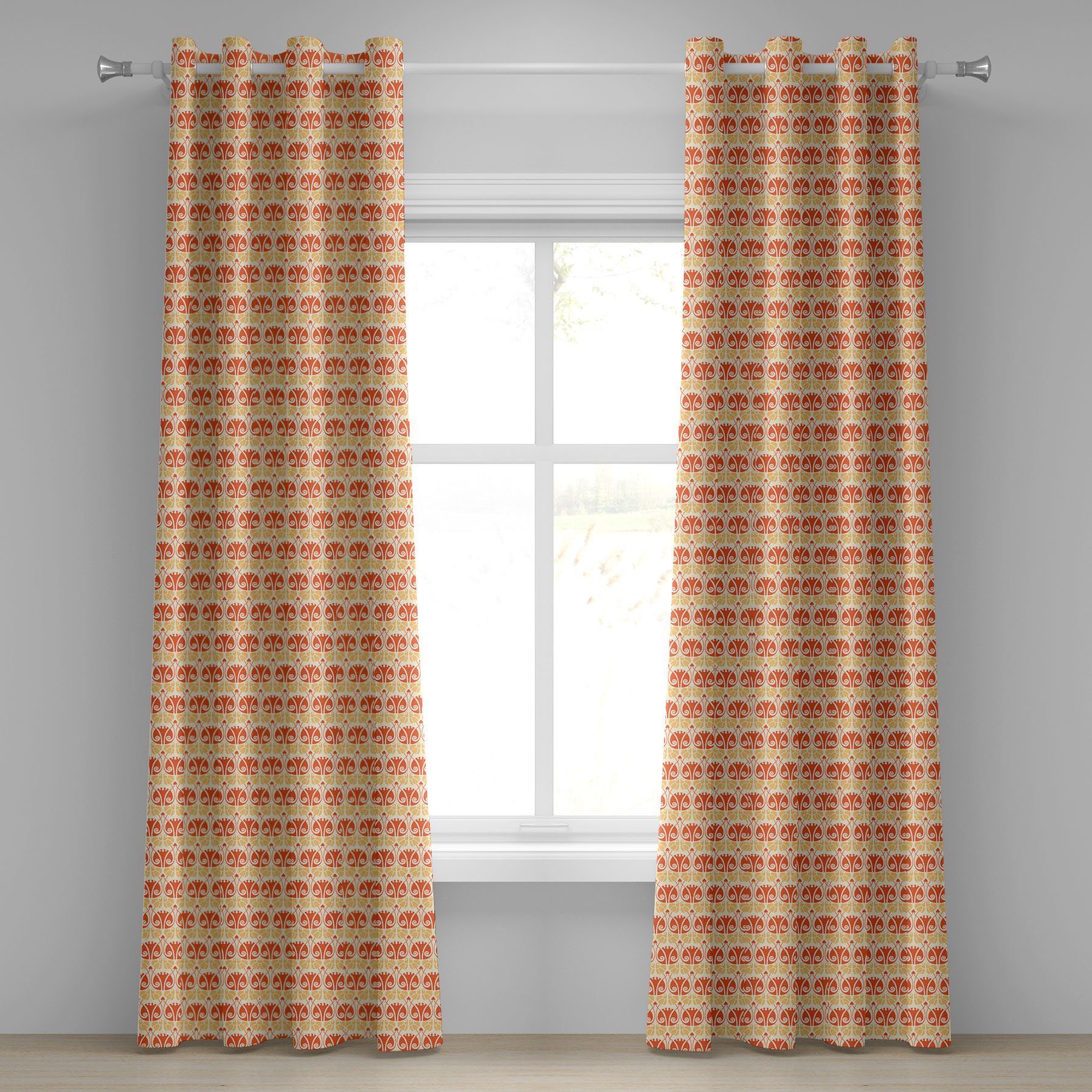Gardine Dekorative 2-Panel-Fenstervorhänge für Schlafzimmer Wohnzimmer, Abakuhaus, Jugendstil moderne Mushroom