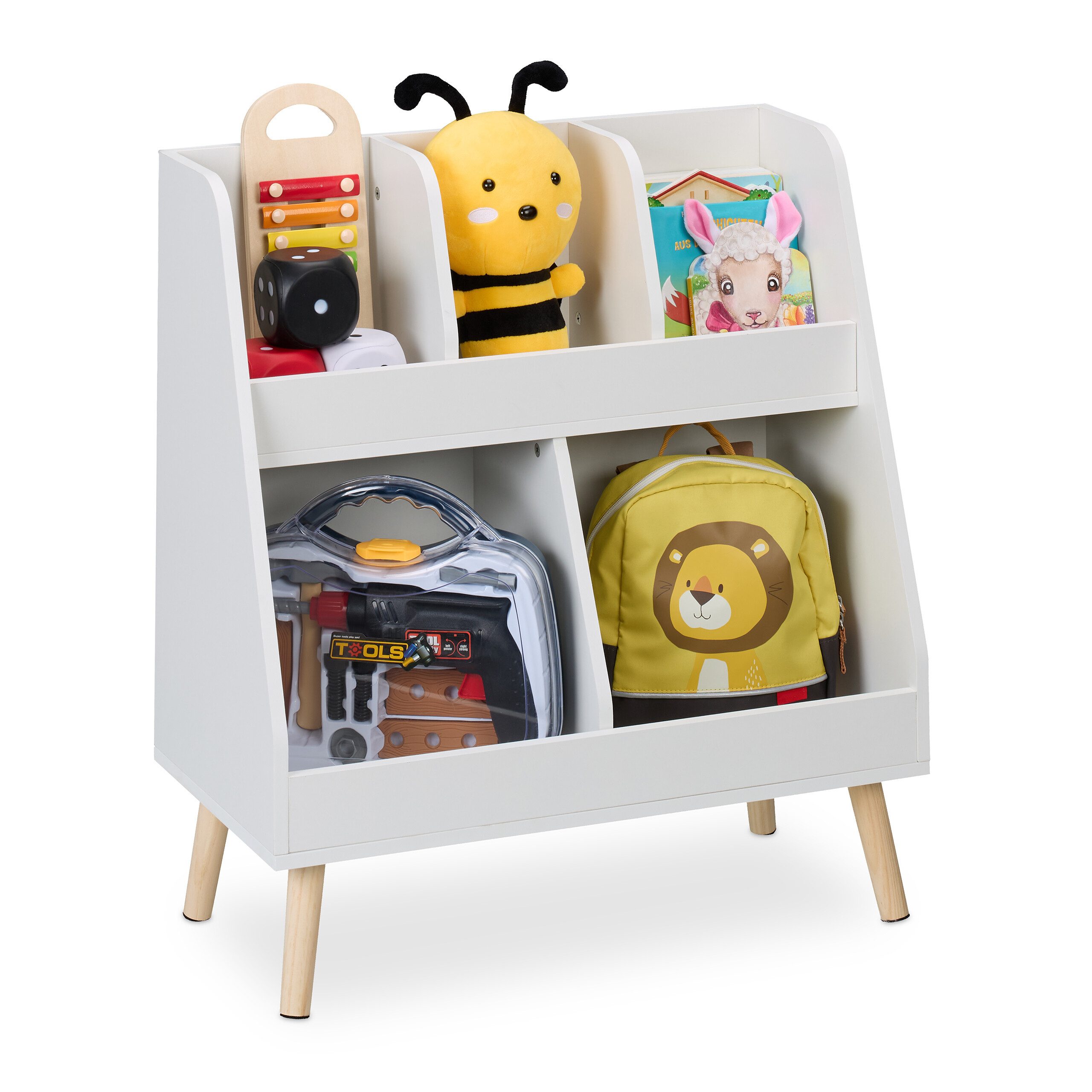 relaxdays Standregal Weißes Kinderregal mit 5 günstig online kaufen