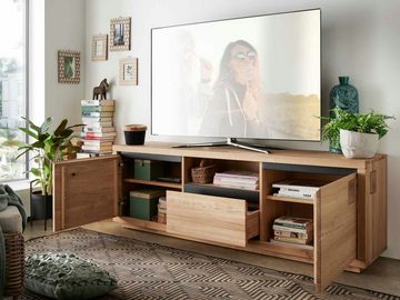 Casamia TV-Board TV Lowboard Massivholz Fernsehschrank B170 H56 cm Porto Wildeiche