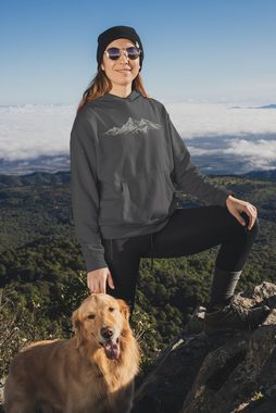 Baddery Kapuzenpullover Hoodie : Alpengipfel - Kletter Kleidung Wandern Bergsteigen, hochwertiger Siebdruck