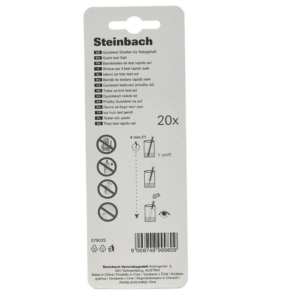 Thumbnail - Steinbach Pool Poolpflege STEINBACH Quicktest Streifen für Salzgehalt, 20 Stk
