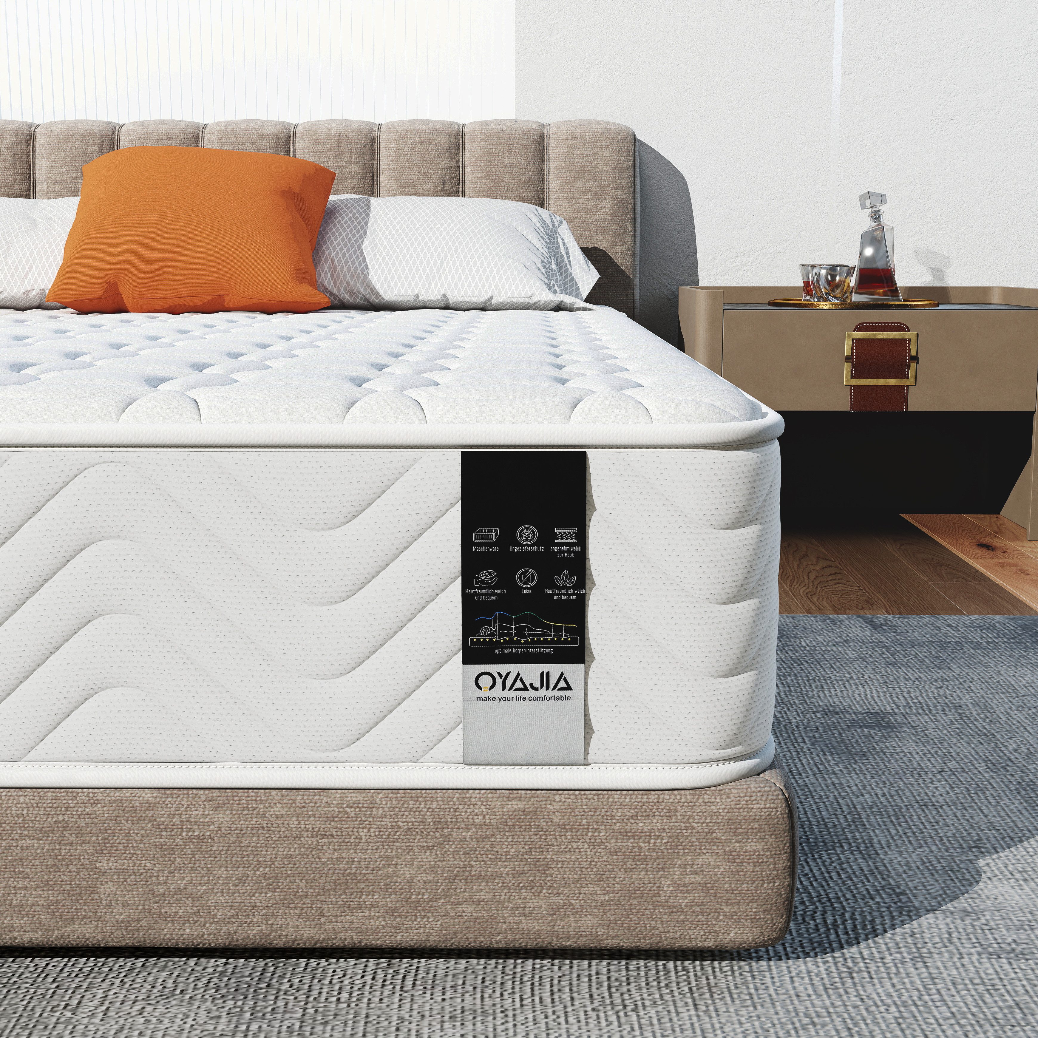 Taschenfederkernmatratze 7-Zonen Federkernmatratze,Matratze, oyajia, 23 cm hoch, (H2/H3, ergonomic, 18 / 23 / 25cm hoch), Matratze für Kinder und Erwachsene