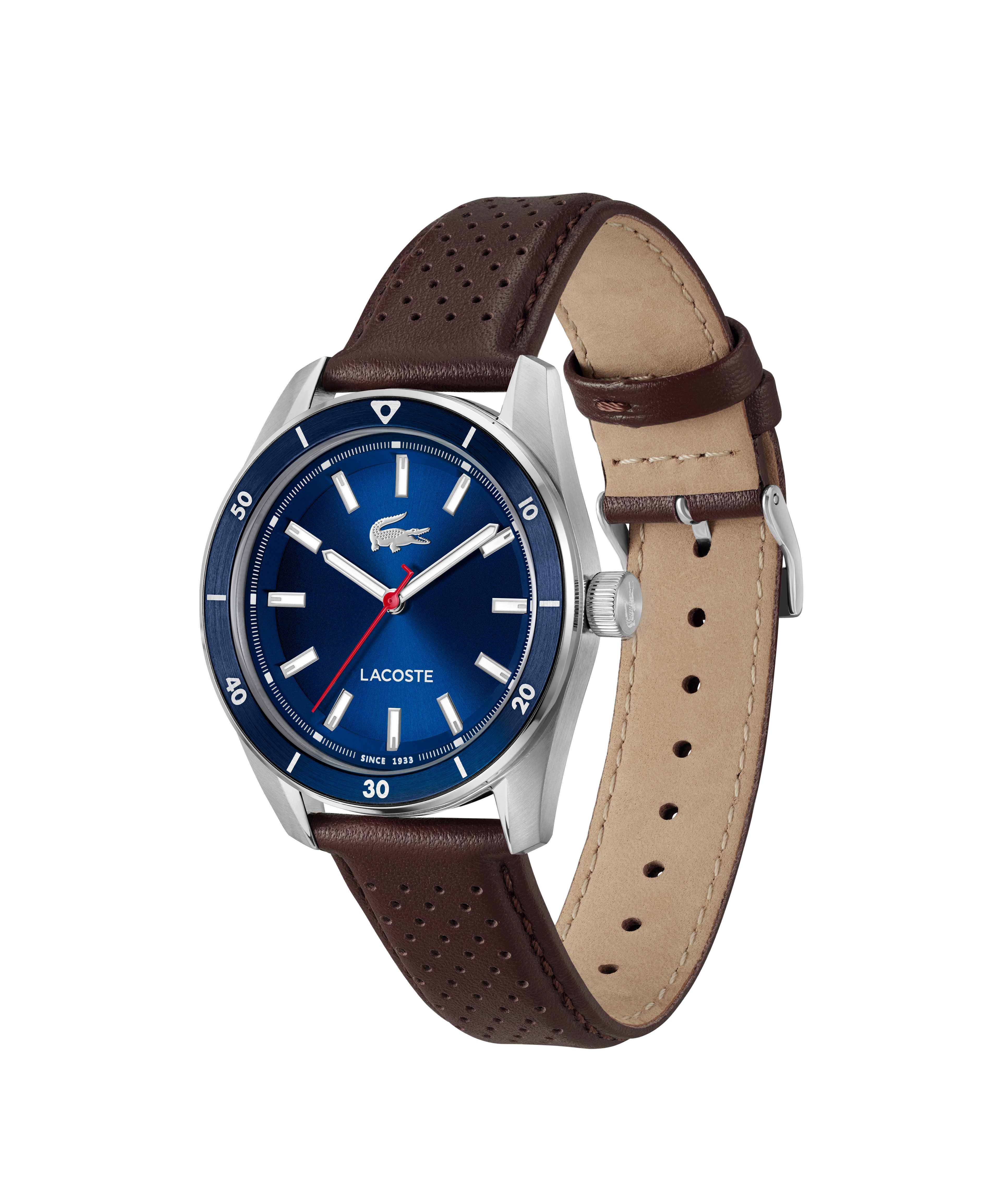 Lacoste Quarzuhr BOSTON 2011489, Armbanduhr, Herrenuhr, Lederarmband, analog