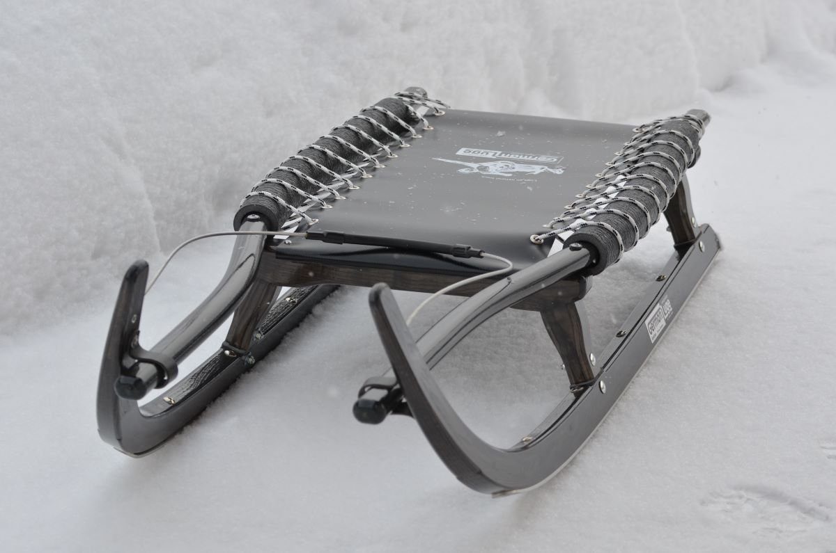 German Luge Rodel GL Rodel 95 cm Farbe anthrazit Inox-Stahlsei mit Gelenkl, schwarz