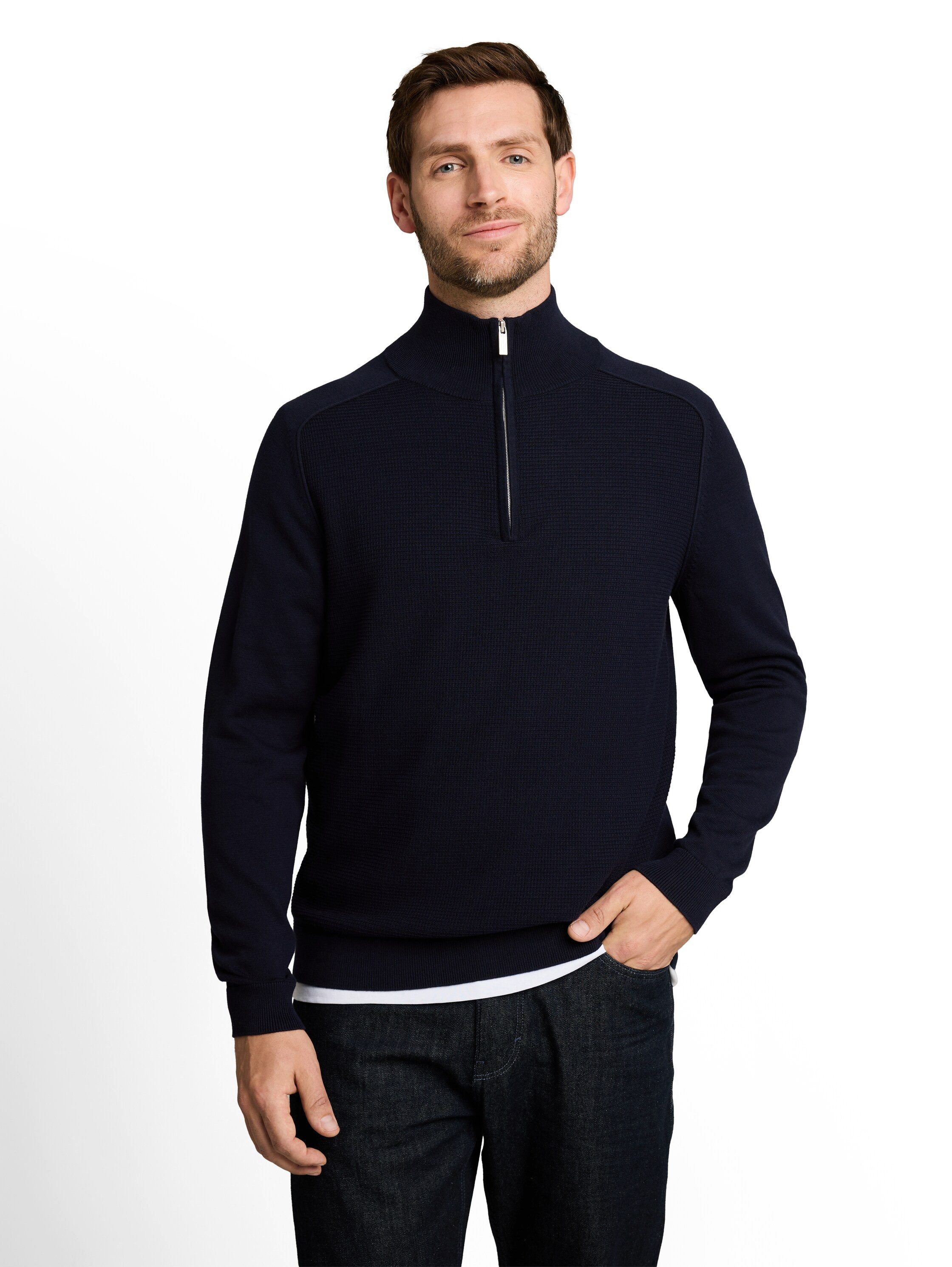 TOM TAILOR Troyer mit Logo Stickerei