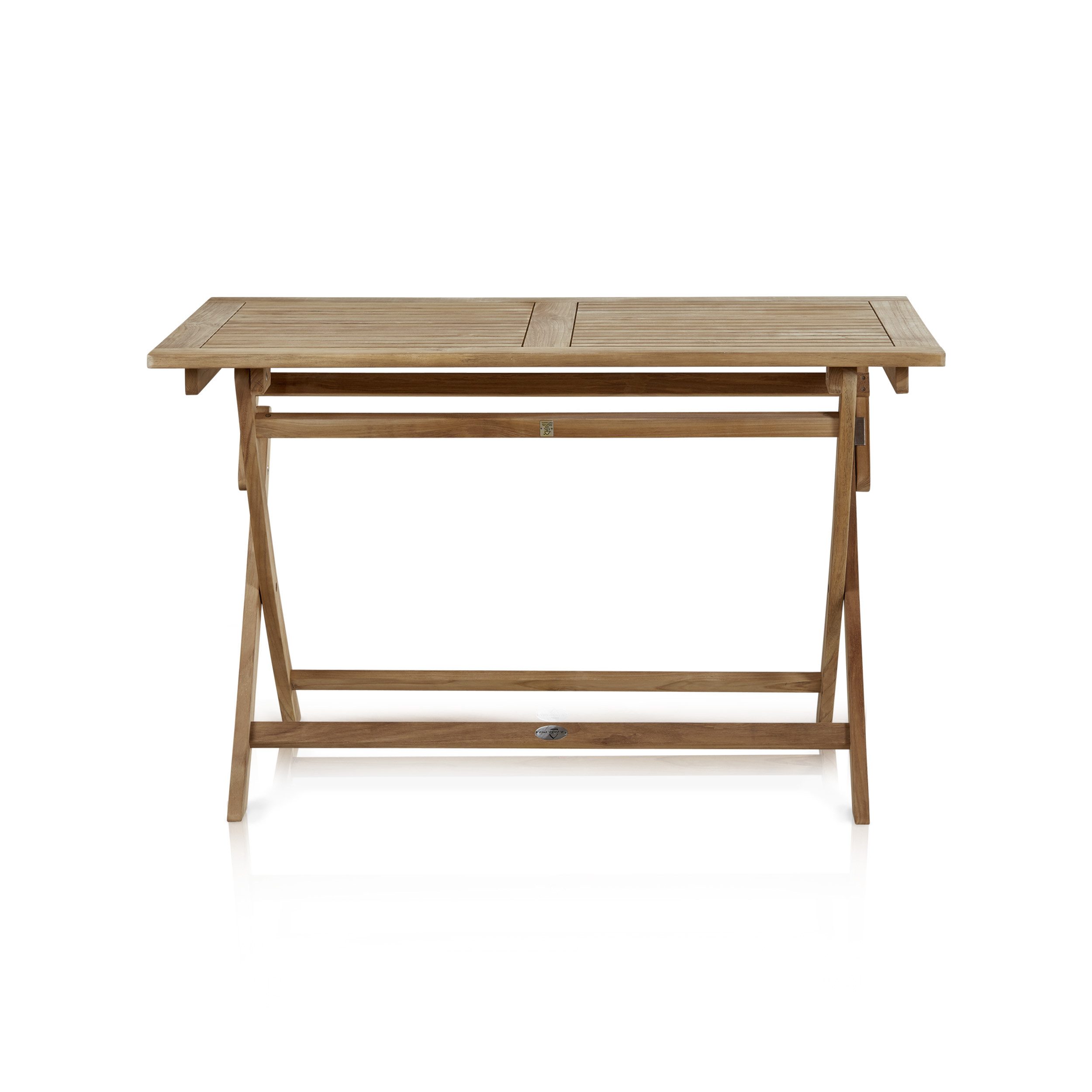 KHG Gartentisch Klapptisch im Landhausstil für 4 Personen, bis 150 kg belastbar (Outdoor-Tisch klappbar), aus Teakholz, zum Schutz geölt, FSC-Zertifiziert