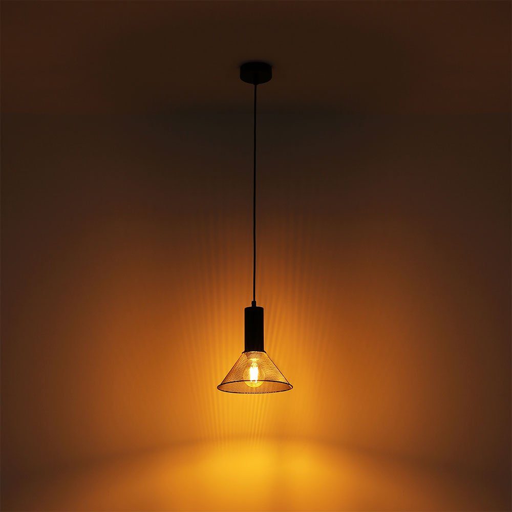 cm H Leuchtmittel nicht Globo Wohnzimmerlampe Hängelampe 120 Pendelleuchte, inklusive, Industrial Pendelleuchte schwarz