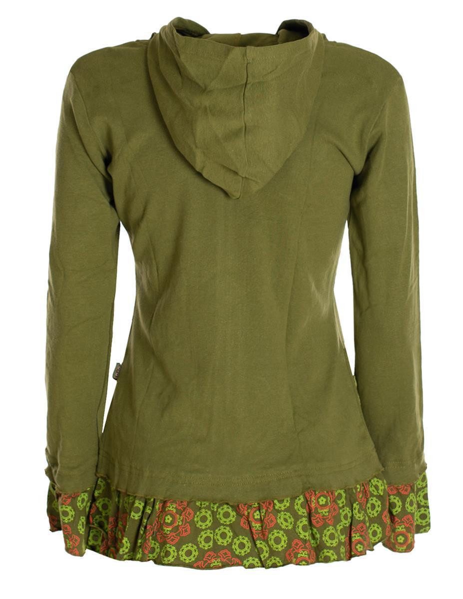 Vishes Kapuzensweatjacke Damen Sommerjacke Blumen-Strickjacke Elfenjacke günstig online kaufen