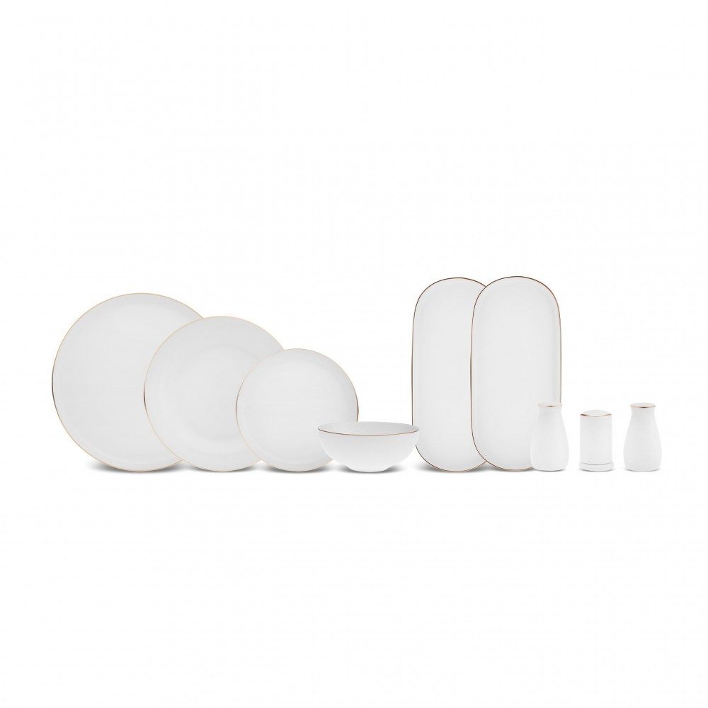 Karaca Geschirr-Set Karaca Favaro Geschirrset für 12 Personen 53-tlg Tafelservice - Gold