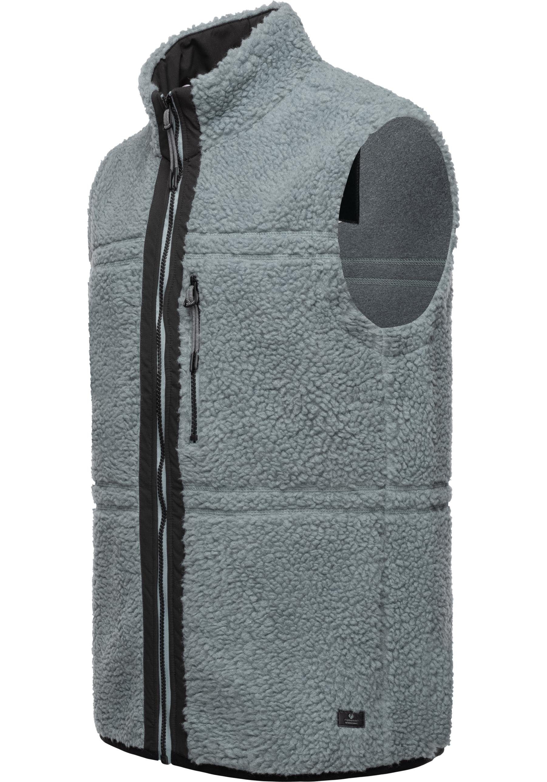 Ragwear Plüschweste Noory Vest Herren Basic ärmellose Teddy-Fleece