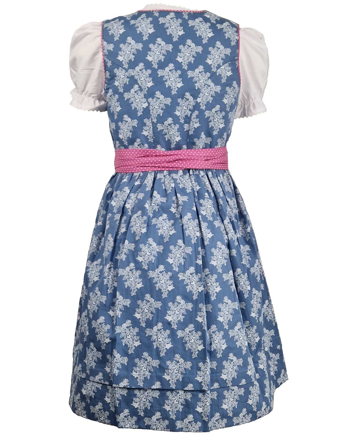 Maddox Dirndl 'Gabriella' 3-tlg. mit Bluse Blümchenmuster, Blau