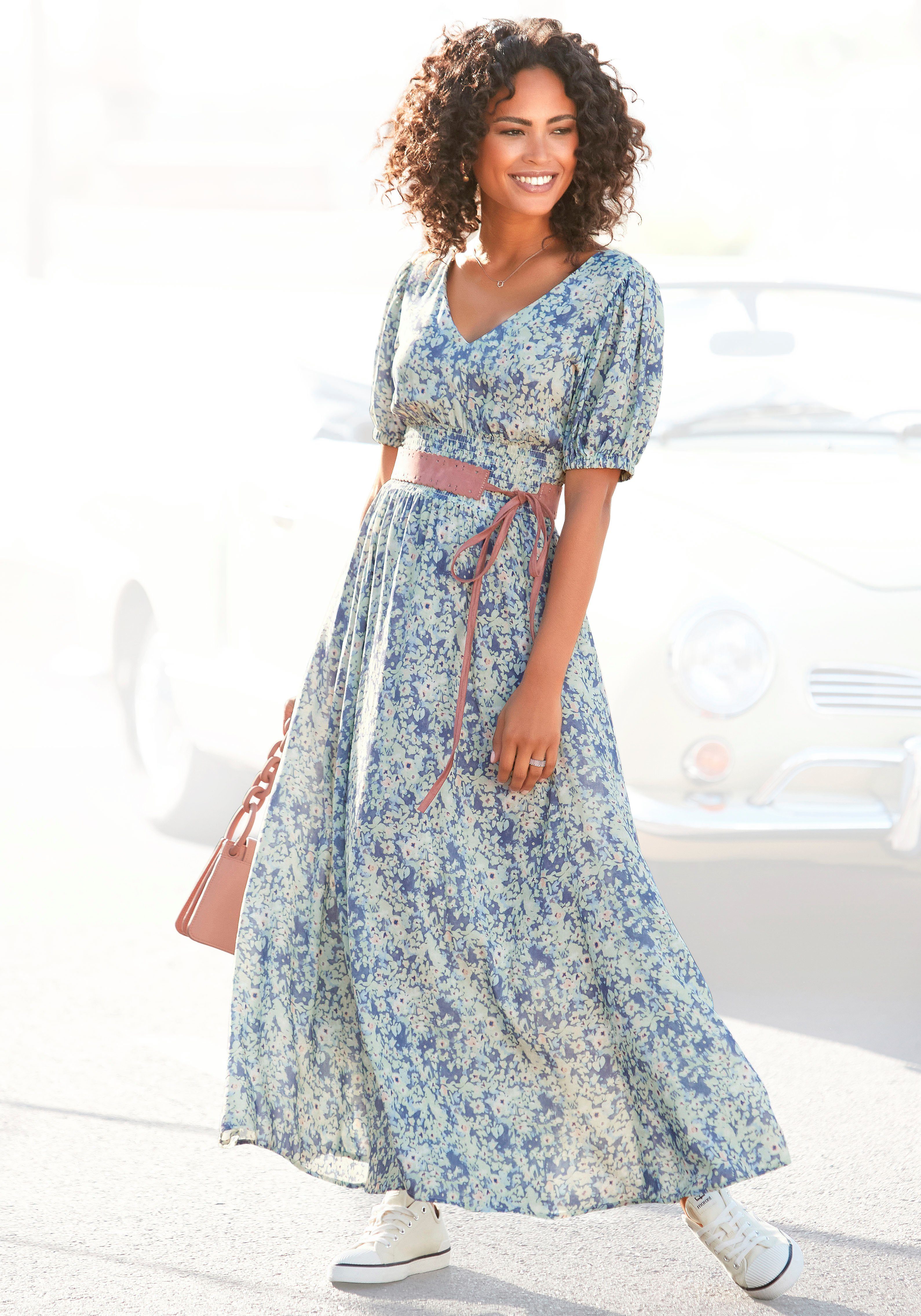 Blumendruck mit zartem Buffalo Maxikleid