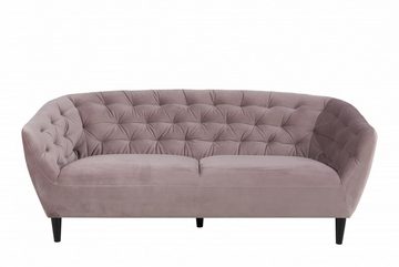 ebuy24 Sofa Rian 3 Personen Sofa rosa mit schwarzen Beinen., 1 Teile