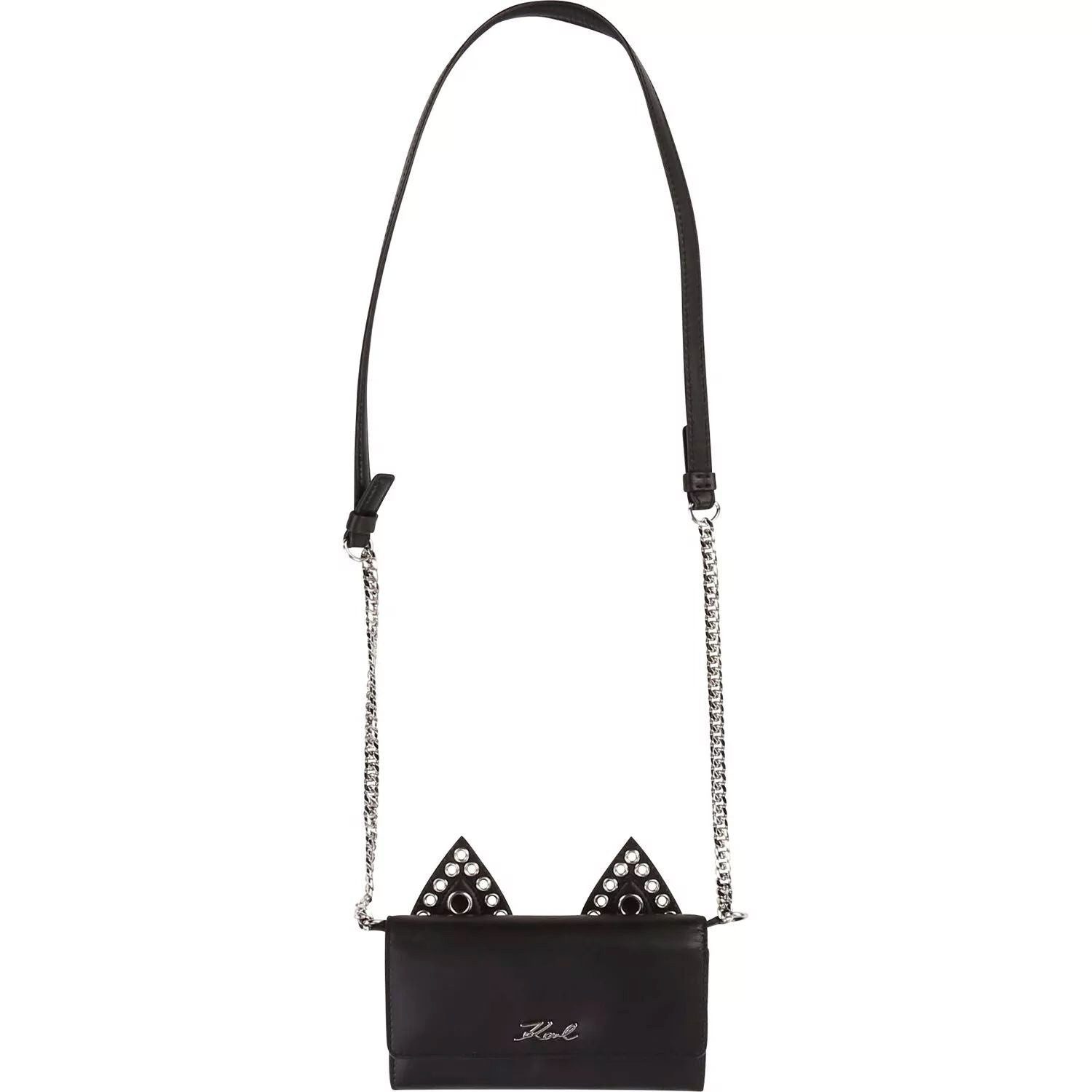KARL LAGERFELD Umhängetasche KARL LAGERFELD KIDS echtes Leder Umhängetasche Choupette – schwarz