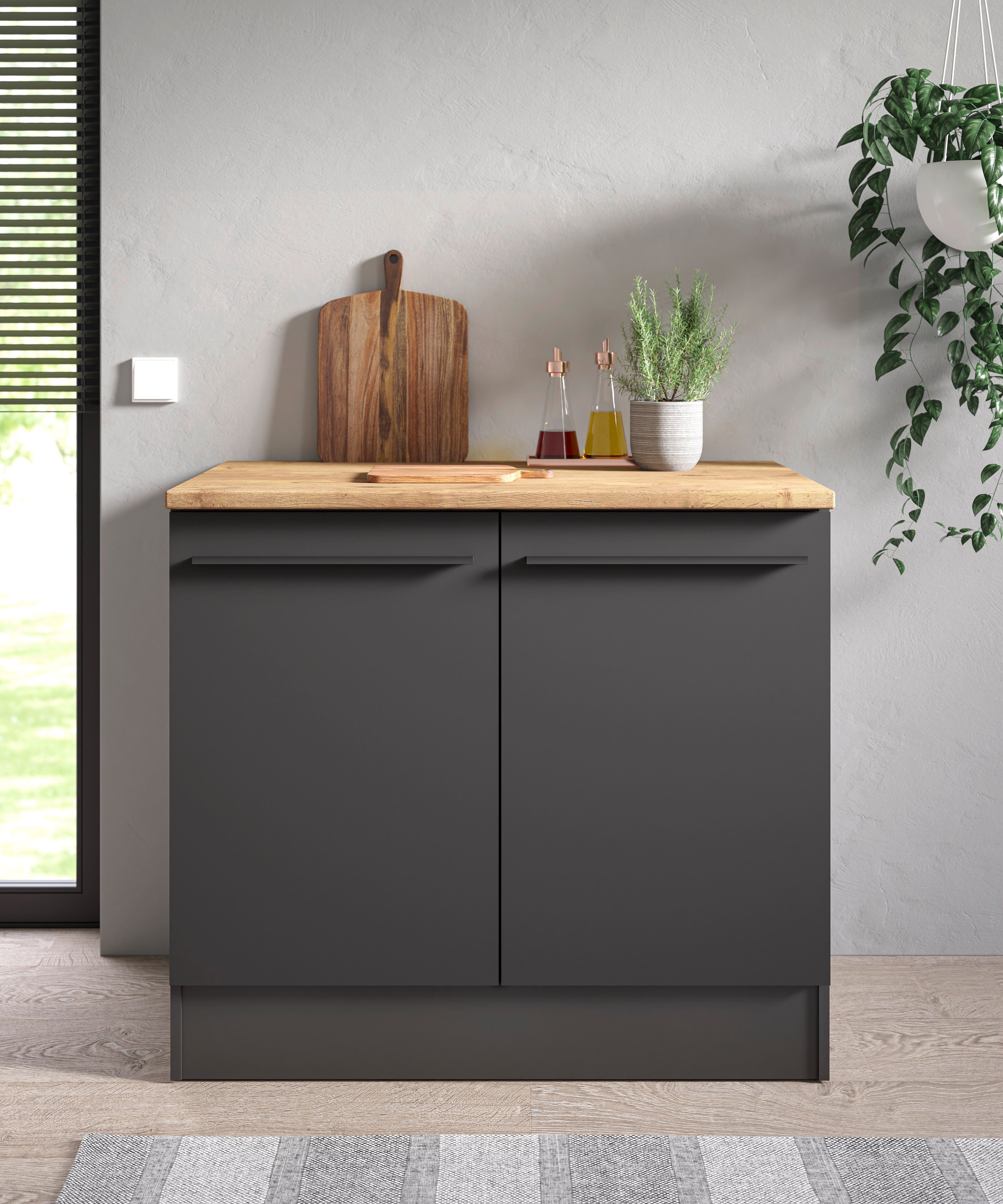 BASIC by Balculina Spülenschrank Jazz B/T/H 100x60x90 cm (1-St) Breite 100cm, Melaminbeschichtung