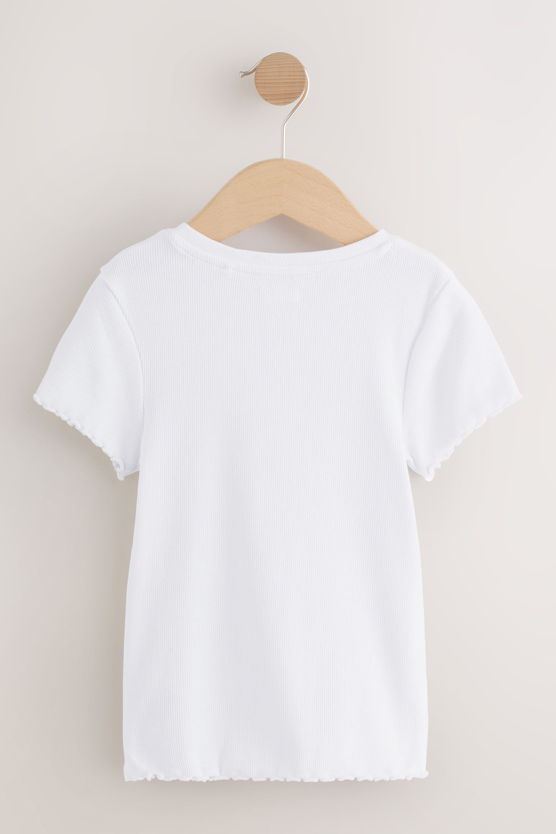 Next T-Shirt Geripptes T-Shirt mit Knopfleiste (1-tlg)