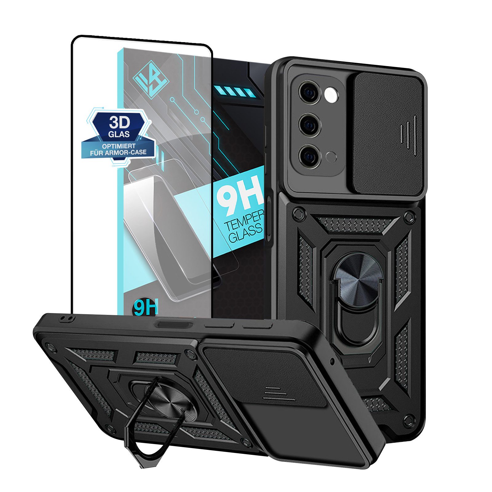 Tec-Expert Handyhülle Outdoor Cover Hülle für Samsung Galaxy S20 6.2 Zoll, 6.2", Premium Hülle mit Kameraschutz aus verstärktem Polycarbonat